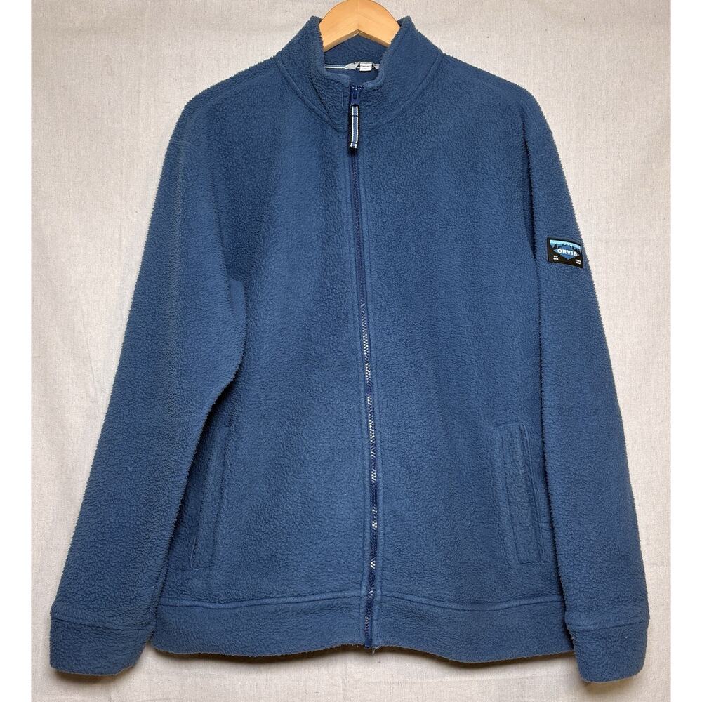 Orvis Jacket Mens Medium Blue Full Zip Fleece Long Sleeve Casual Outdoor‎ Men's